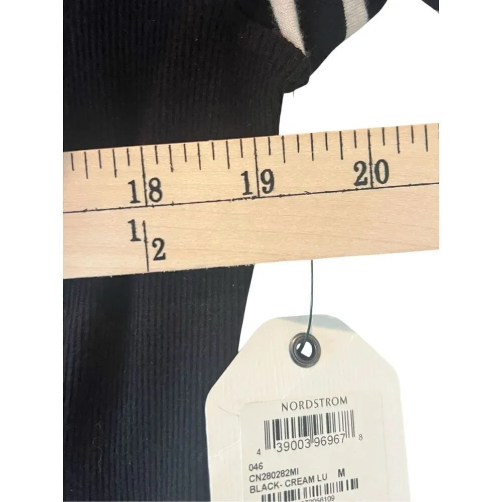 Caslon NWT Sz M Striped Full Zip Sweater